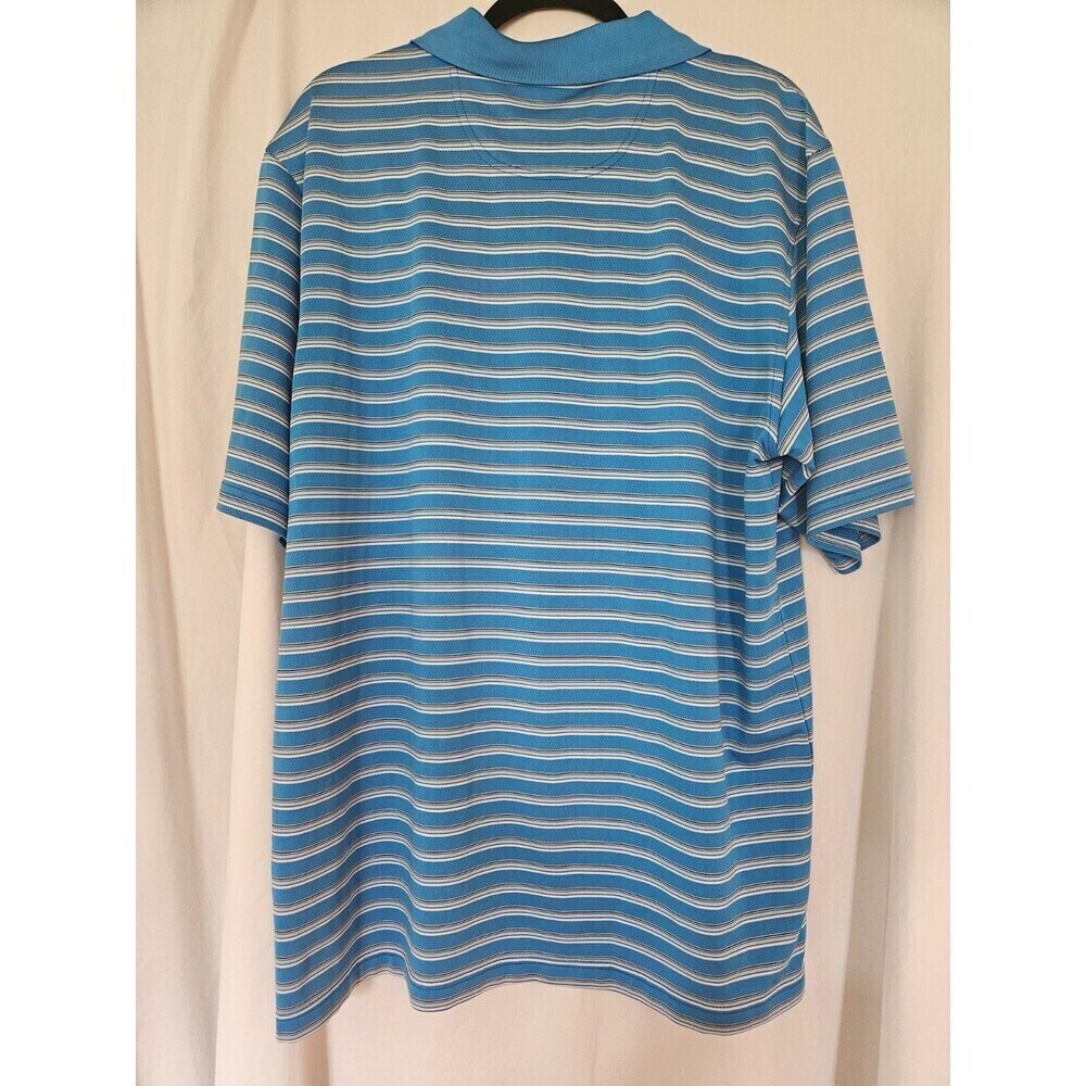 Walter Hagen Polo Shirt Adult Large Blue Logo Striped Golf Golfer Casual Mens - Picture 3 of 8